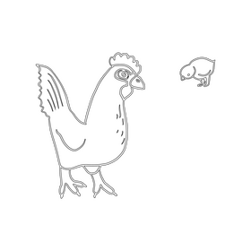 Chicken black and white clipart