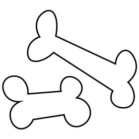 Wolf bones black and white clipart