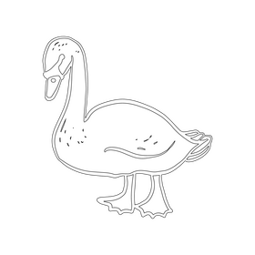 Goose black and white clipart
