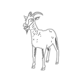Goat black and white clipart