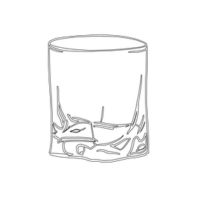 Old Fashioned Glass black and white clipart