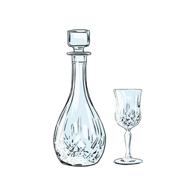 Carafe with Glass clipart