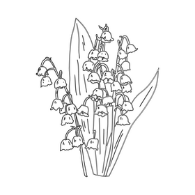 Lily of the Valley black and white clipart free download