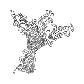 Lily of the Valley black and white clipart