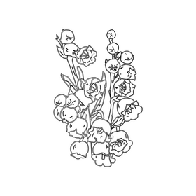 Lily of the Valley black and white clipart