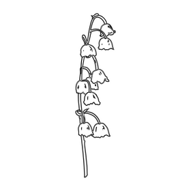 Lily of the Valley black and white clipart