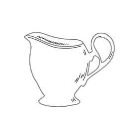 Porcelain Creamer Milk Jar black and white clipart
