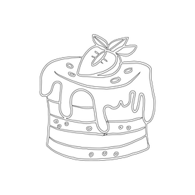 Chocolate Cake black and white clipart