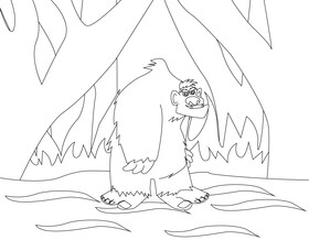 Bigfoot black and white vector