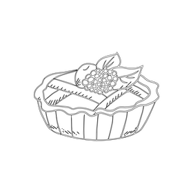 Fruit Pie black and white clipart