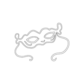 Party Mask black and white clipart