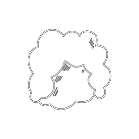 Wig black and white clipart