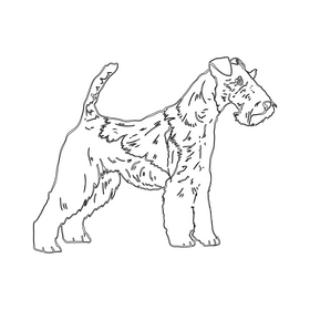 Airedale Terrier black and white clipart