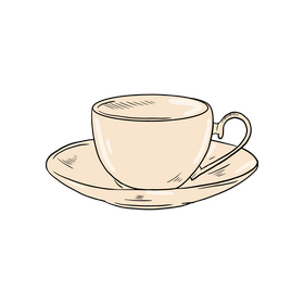Cup and Plate clipart