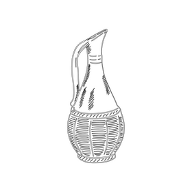 Decorative Pottery Decanter black and white clipart