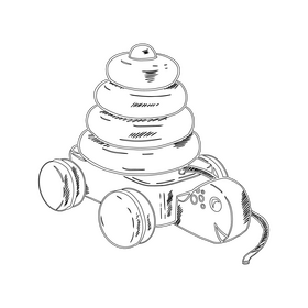 Pyramid Turtle black and white clipart