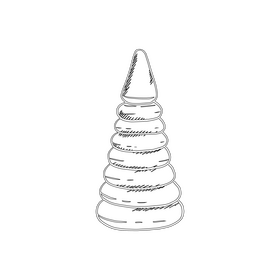 Color Plastic Pyramid Toy black and white clipart