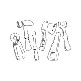 Home Repair Tools black and white clipart