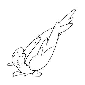 Cute woodpecker drawing black and white clipart