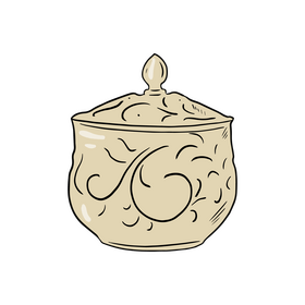 Pottery Sugar Bowl with Lid clipart