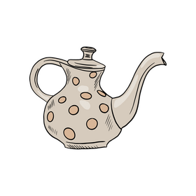 Miss Etoile Gold Dot Teapot clipart