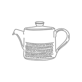 Clay Teapot black and white clipart