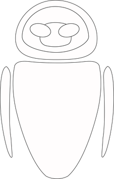 Eve Wall E black and white clipart