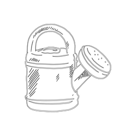 Watering Can Toy black and white clipart