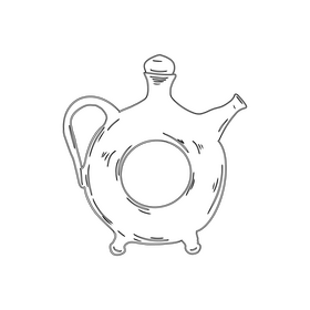 Round Wine Pottery black and white clipart