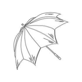 Umbrella black and white clipart