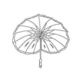 Heart Shaped Umbrella black and white clipart