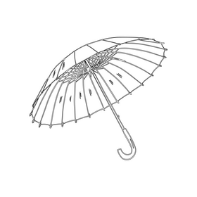 Umbrella black and white clipart