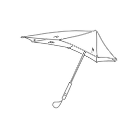 Windproof Umbrella black and white clipart