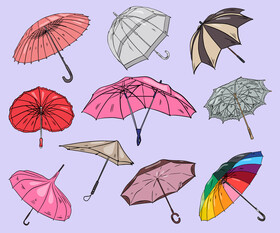 Set of Umbrellas vector