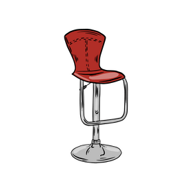 Pedestal Bar Stool clipart