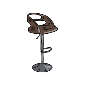 Adjustable Height Bar Stool with Back clipart
