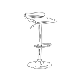 Adjustable Height Low Back Bar Stool black and white clipart