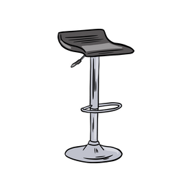 Adjustable Height Low Back Bar Stool clipart