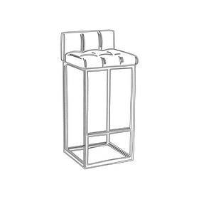 Leather Seat Bar Stool black and white clipart