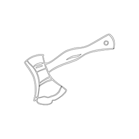 Hatchet black and white clipart