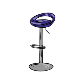 High Bar Stool With Pedestal Base clipart