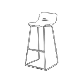 Low Back Bar Stool black and white clipart