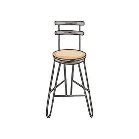 Metal Frame Bar Stool clipart