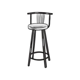 Bar Stool with Back clipart