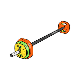 Barbell with color Bumpers clipart