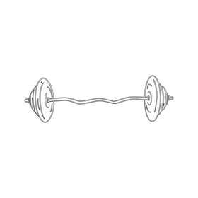 Curl Barbell black and white clipart