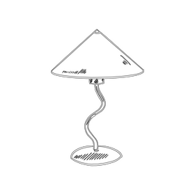 Cone Table Lamp black and white clipart