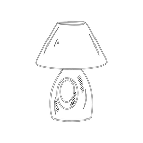 Table Lamp black and white clipart