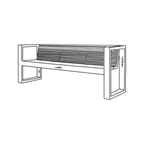Bench black and white clipart