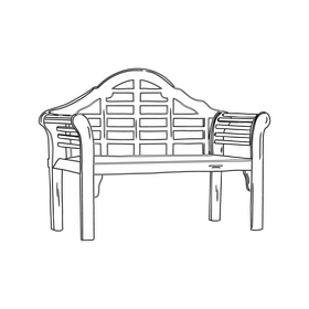 Lutyens Bench black and white clipart